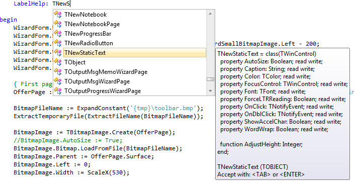 intellisense objects