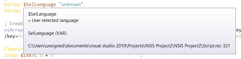 Tooltip NSIS